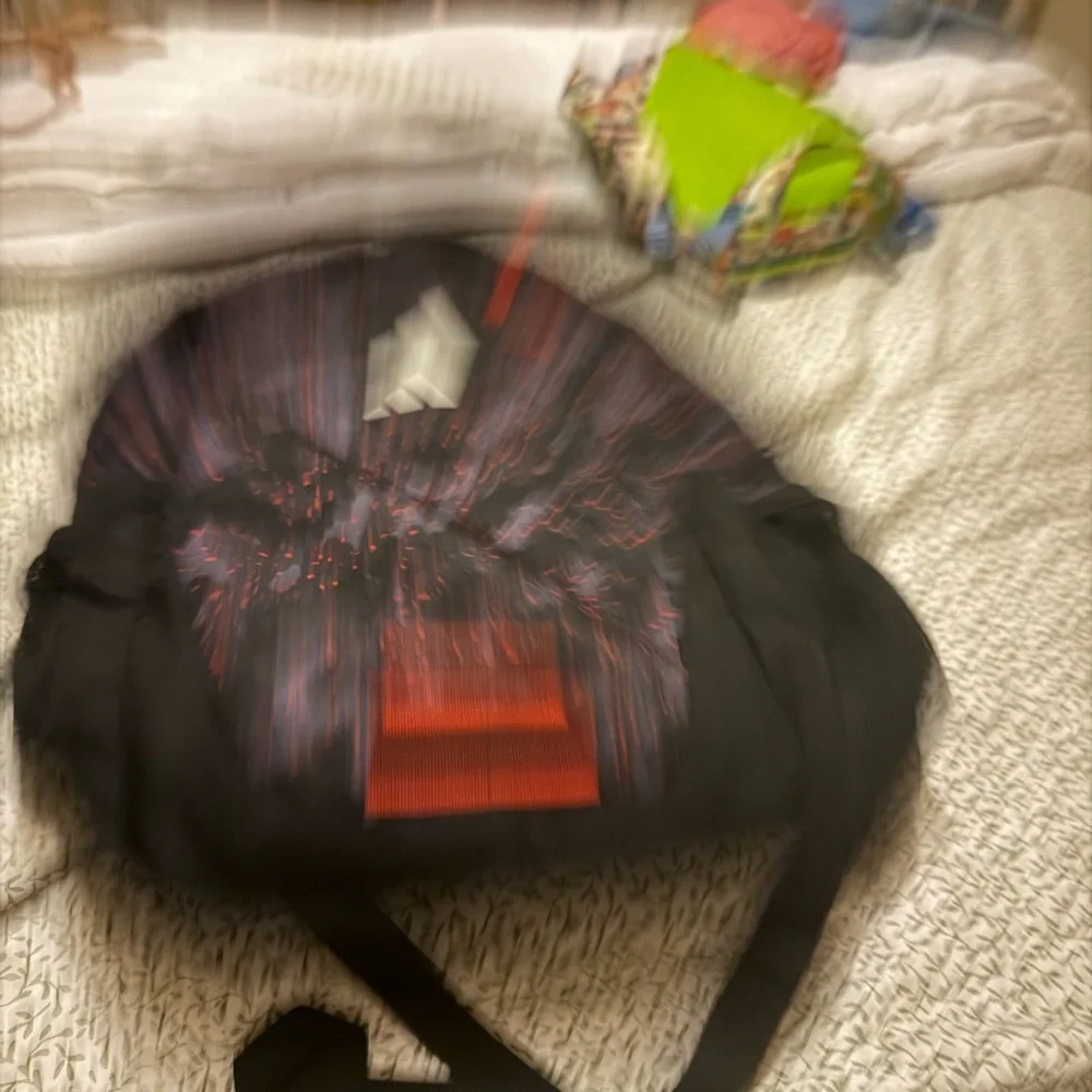 adidas Black & Camo Backpack with Red Accents